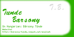 tunde barsony business card