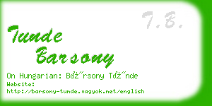 tunde barsony business card